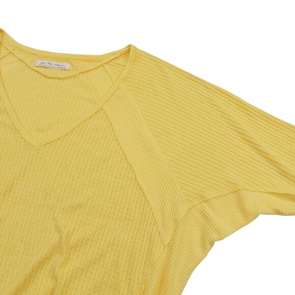Free People We The Free Santa Clara Thermal Top Womens XS Yellow Oversized Knit - Picture 4 of 11
